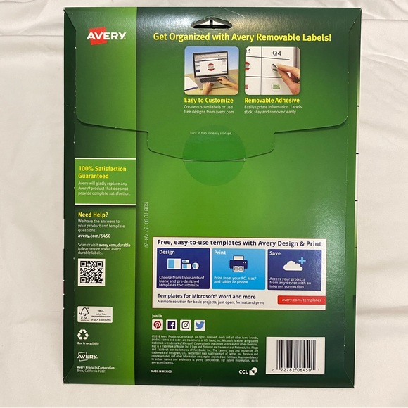 Avery 6450 White Removable Round ID Labels - Picture 4 of 8